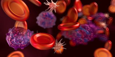 Cluster image of human blood, Red blood cell, Platelet, Neutrophil