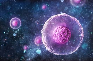 Human iPSC under microscope