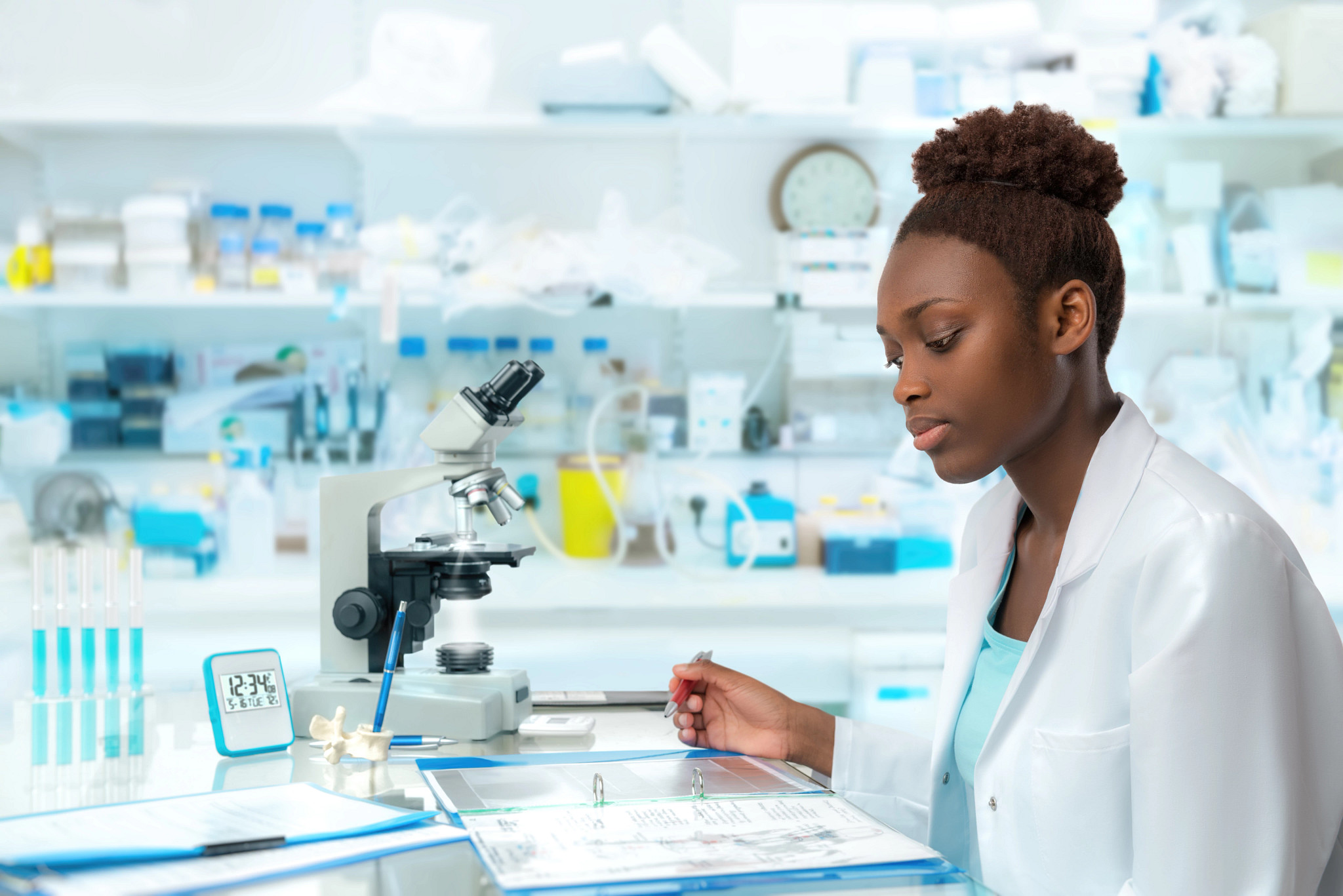 Lab Technician Auditing Sample Data