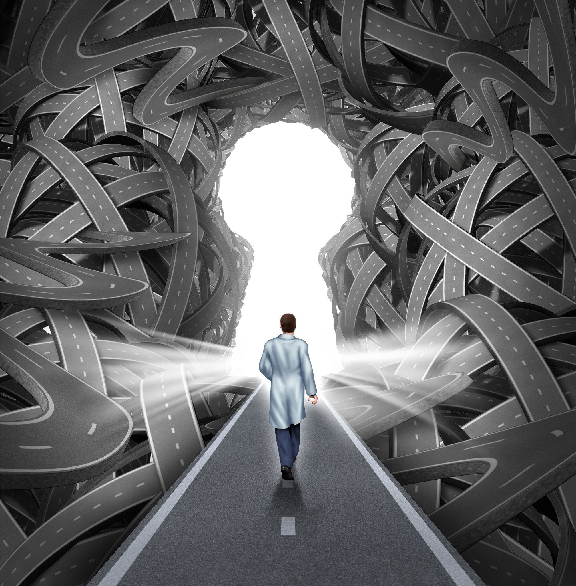 Image of scientist considering pathways supported by omics data