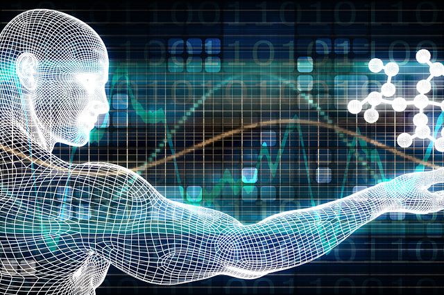 digital rendering of a human holding molecule