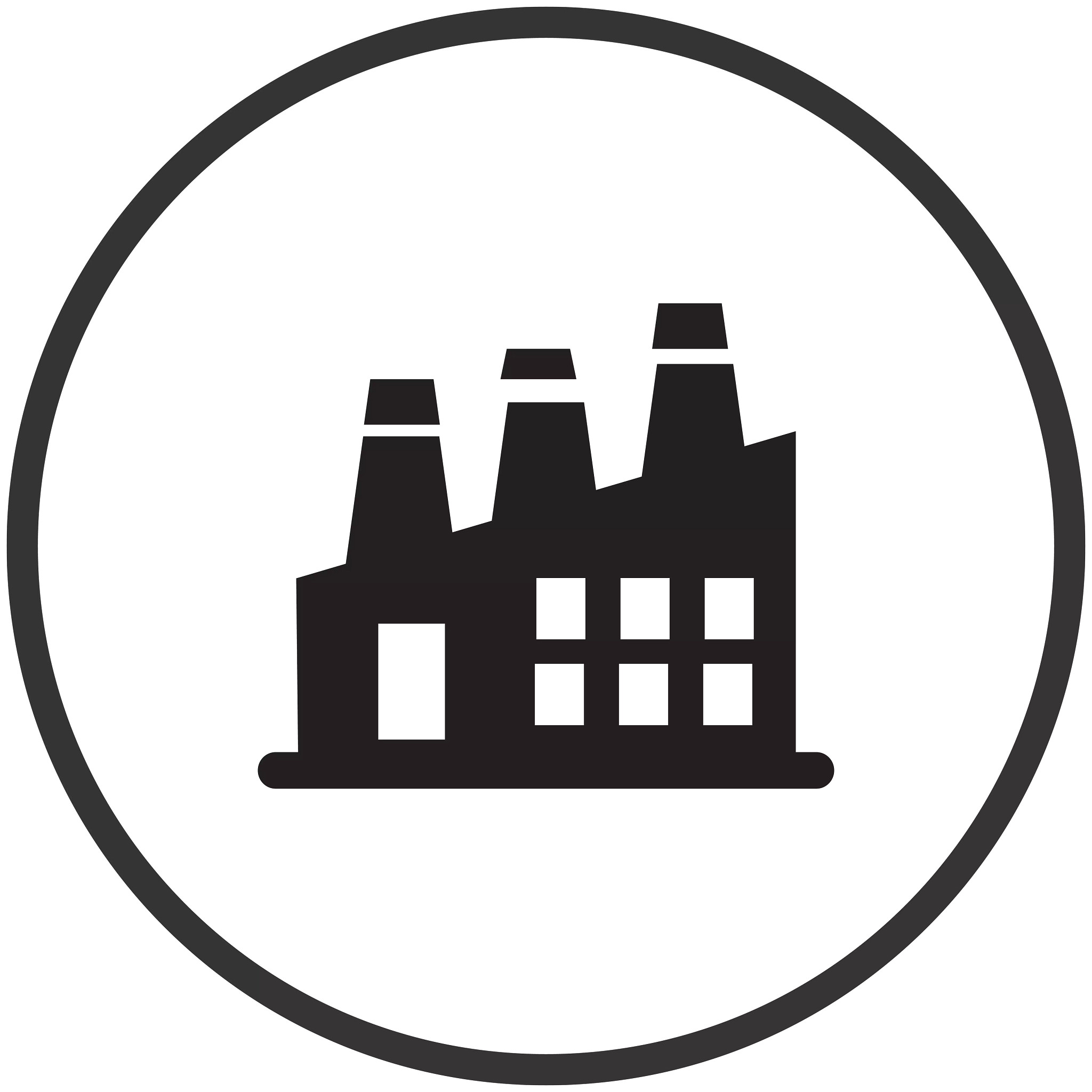 Icon of a manufacturing facility.