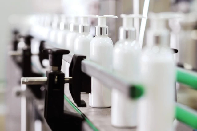 Personal Care products on an assembly line