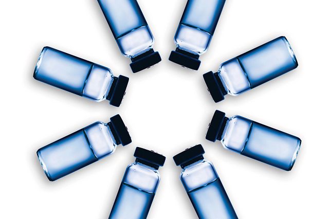 Vials of Trillium rCR arranged in a circle