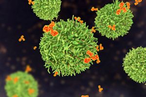 Immunity immune defense cooperation cell 3d illustration