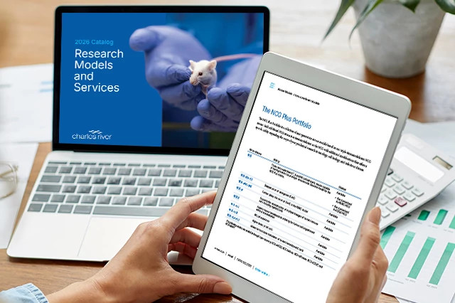 2026 research models and services catalog image displayed on a laptop