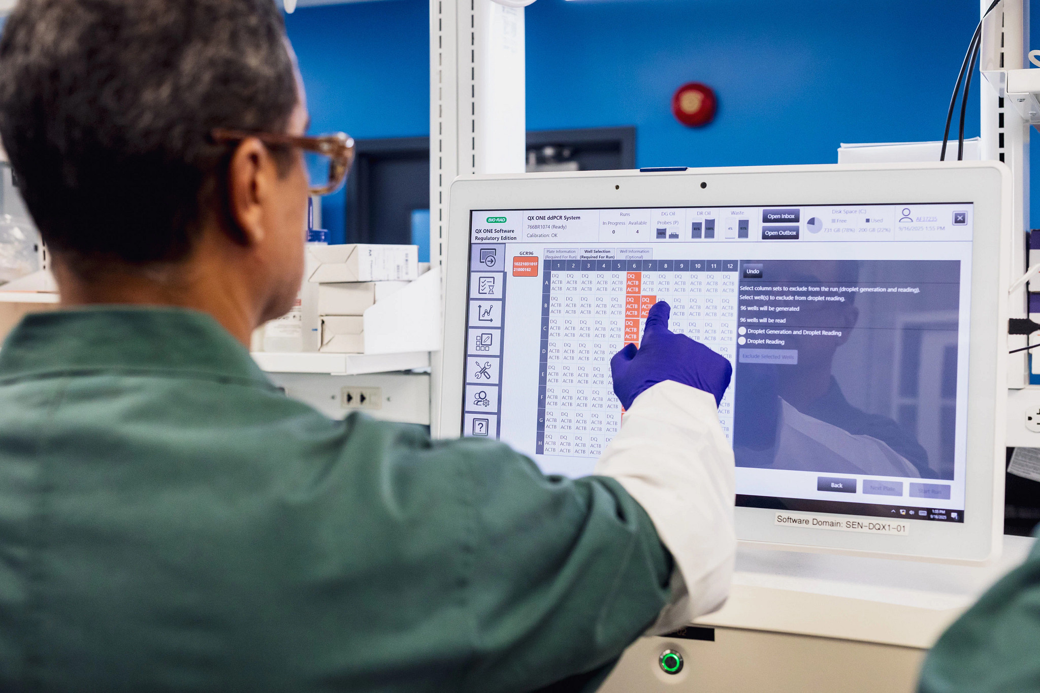 ELISpot assay detecting cytokine-secreting cells.