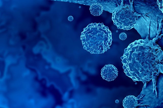 3D render of immunotherapy targeting cancer cells