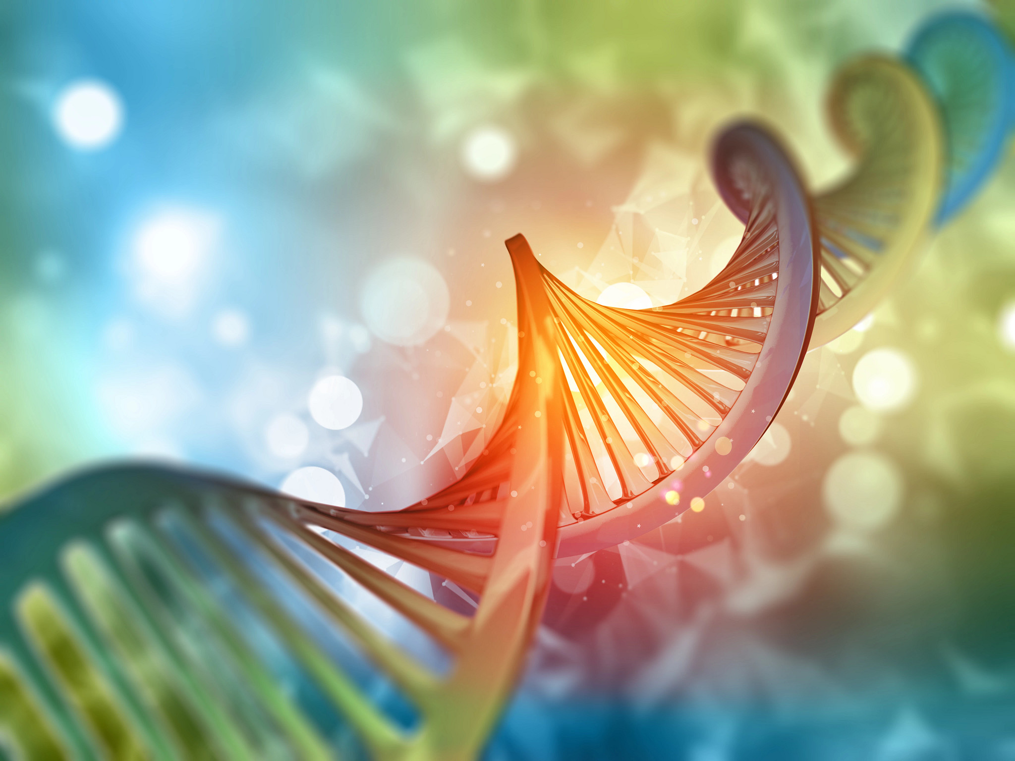 3D render of a medical background with DNA strand