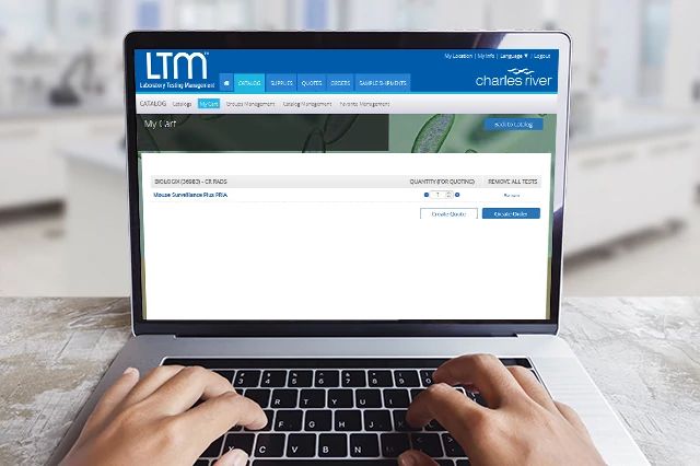 LTM screen displayed on a laptop computer