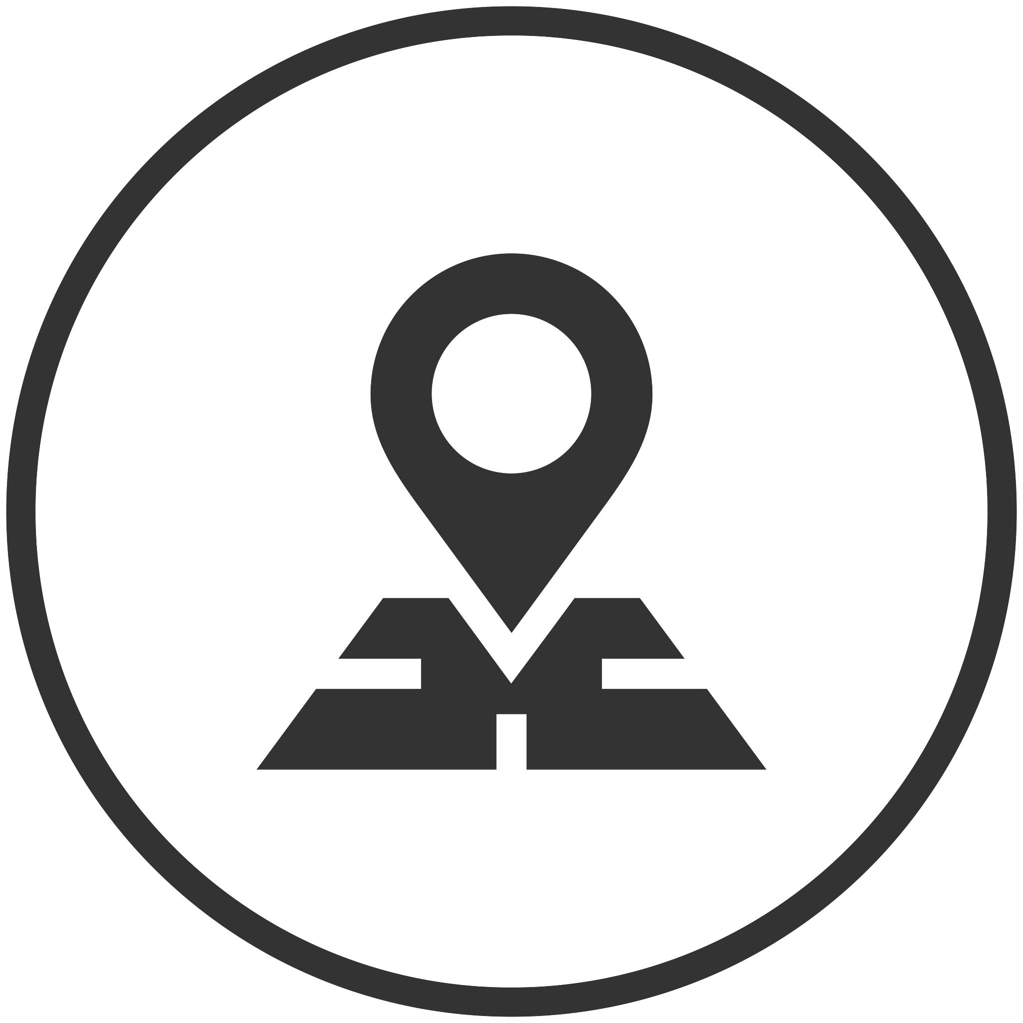 Icon of a dropped pin on a map to visualize close proximity