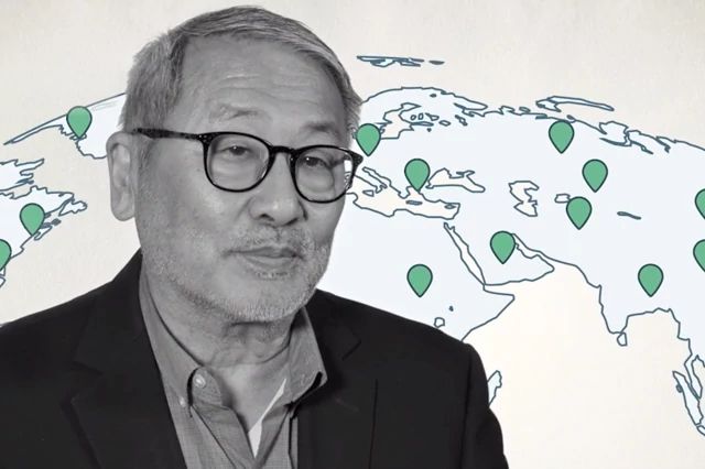 Head shot of Dr. Wise Young in front of a map graphic.