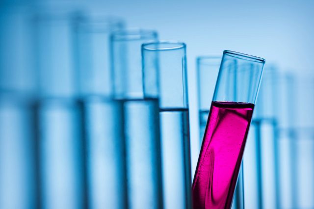Vial with pink liquid