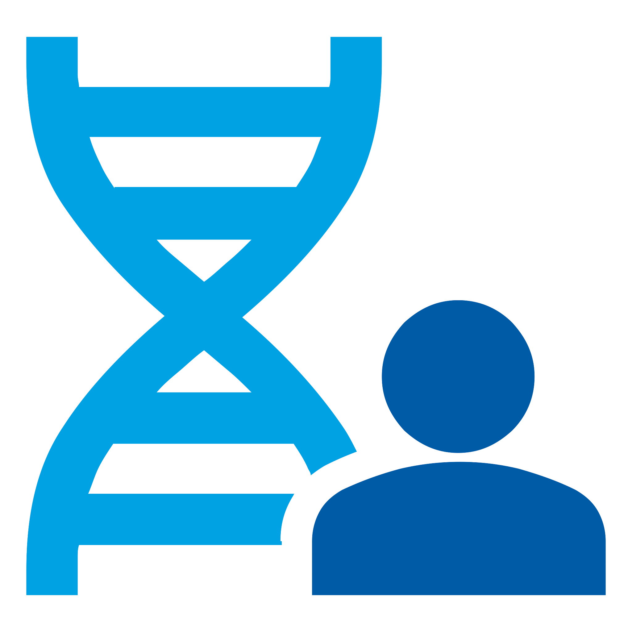 Icon of a person and DNA