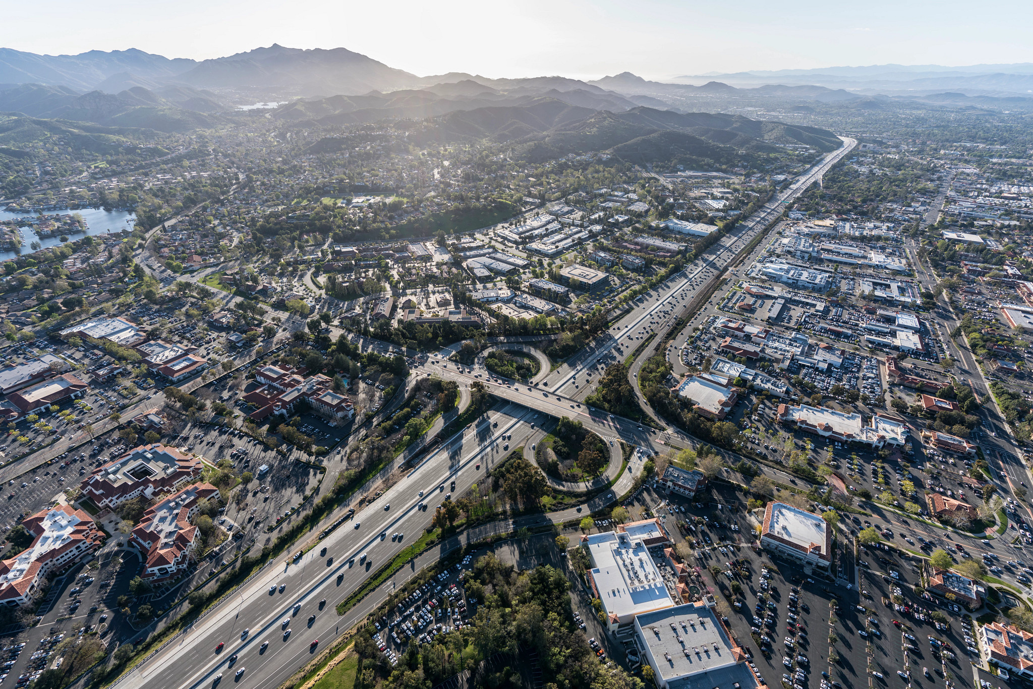 aerial view of thousand oaks california