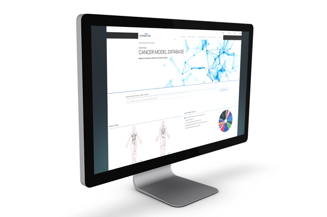 Screenshot of the cancer model database homepage on a desktop screen