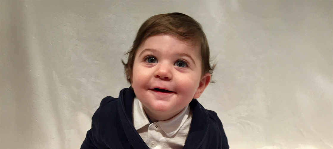 Photo of Terry Pirovolakis's young son who was diagnosed with the ultra-rare neurodegenerative disease, SPG50.