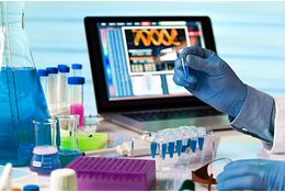 Image of animal health monitoring samples being reviewed in a lab
