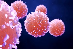 Image of pink cancer cells, oncology