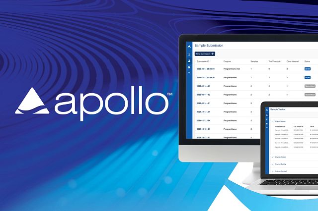 Image of Apollo screen captures on computer screens with the Apollo logo.