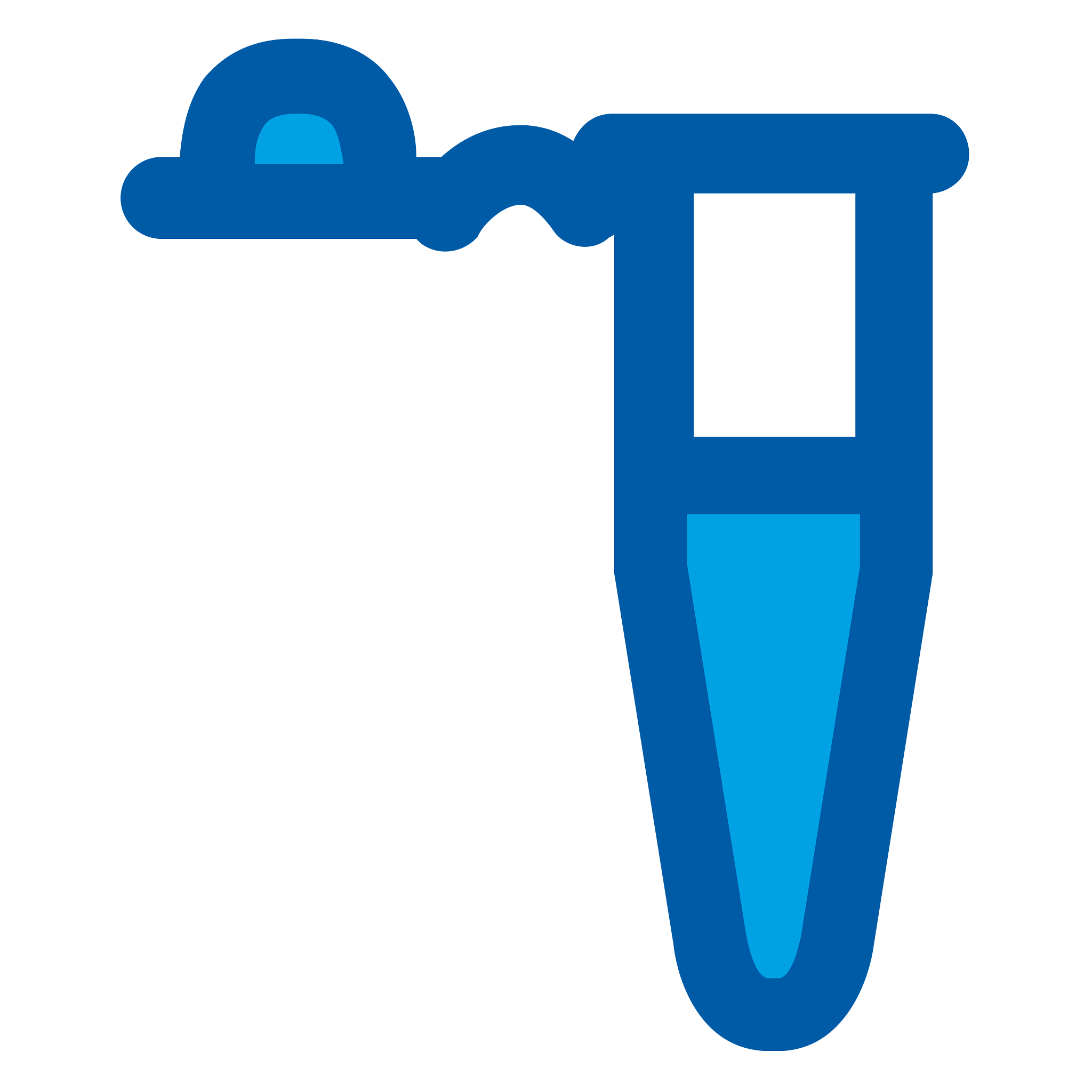 An icon of a tube containing liquid