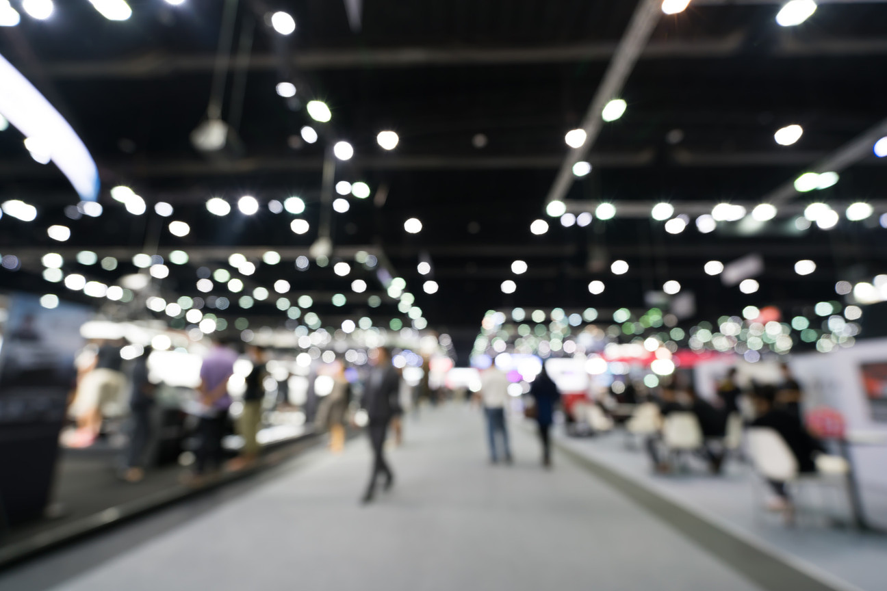 blurred image of a trade show floor