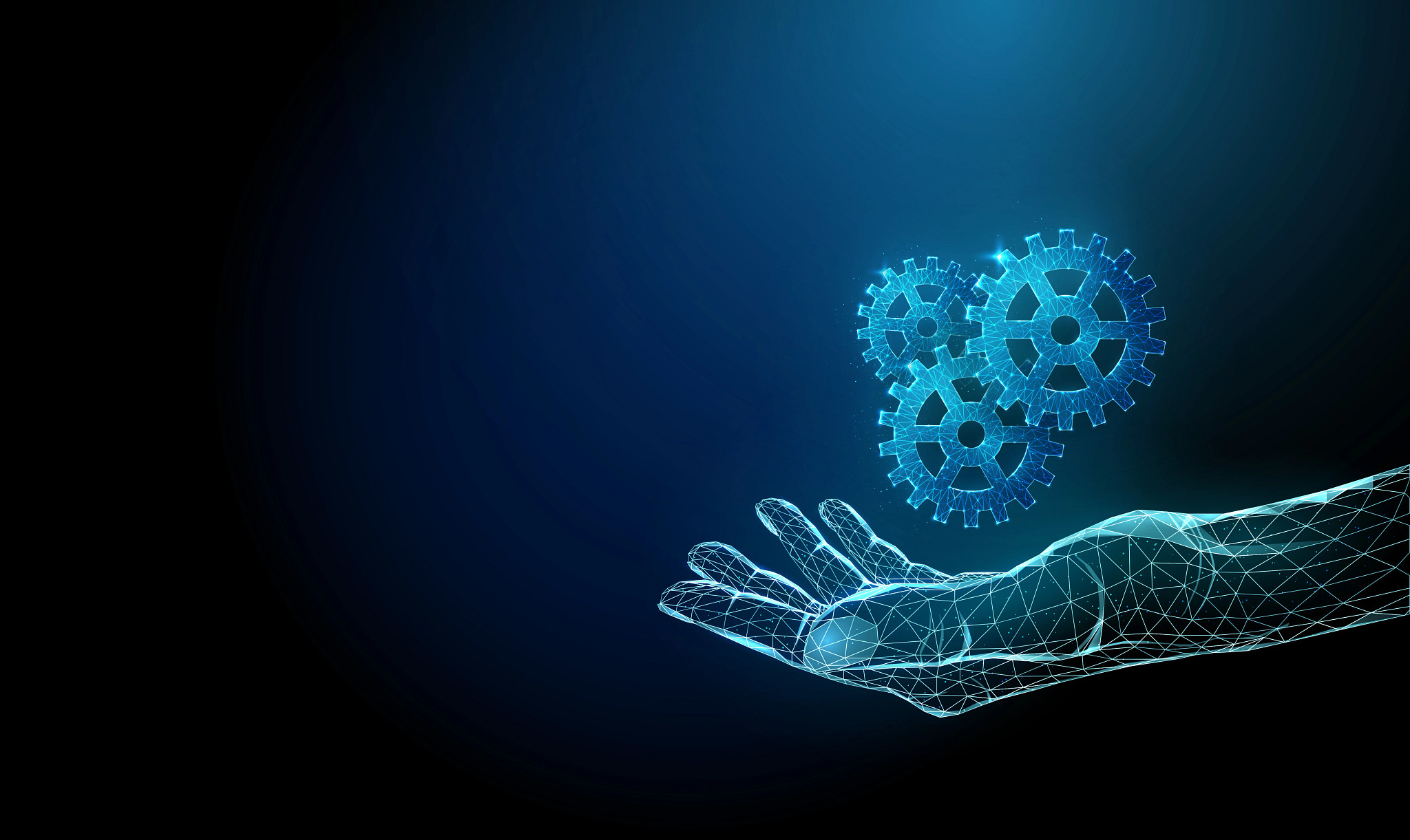 Illustration of hands holding a gear