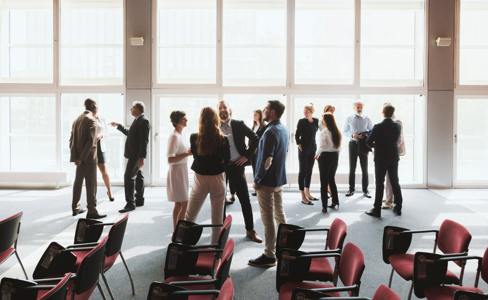 Group of attendees at a Charles River hosted event.