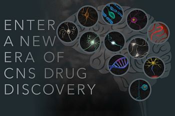 Neurons overlaid on regions of the brain, representing neurological disease states and neuronal subtypes. The “Enter a new era of CNS drug discovery” image title conveys the need to start over with new tools and collaboration.