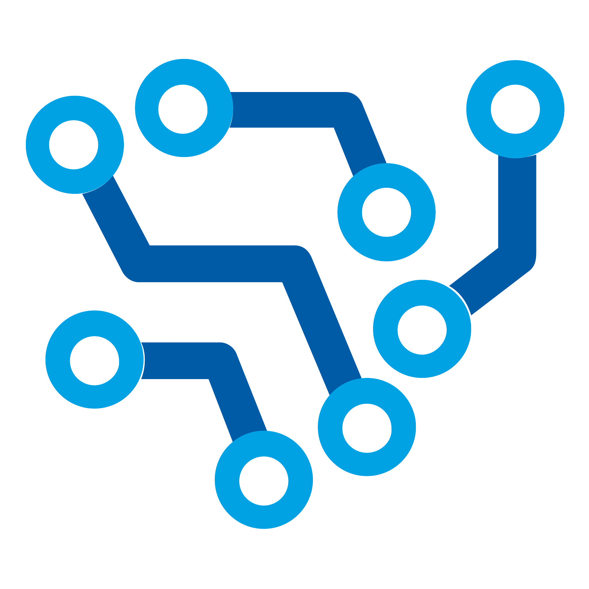 Icon of lines connecting dots to represent End-to-End Services