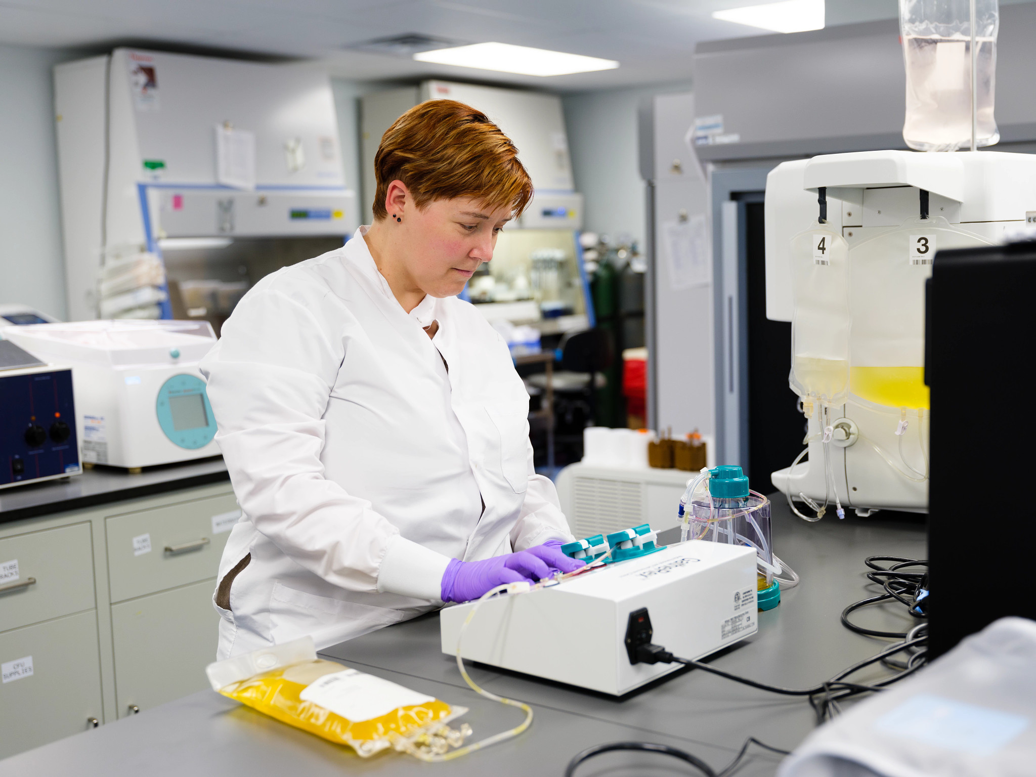 Charles River scientist working on the Integration of GMP cytokines into the Flex Platform, which streamlines operations, minimizes risk, and improves process robustness.