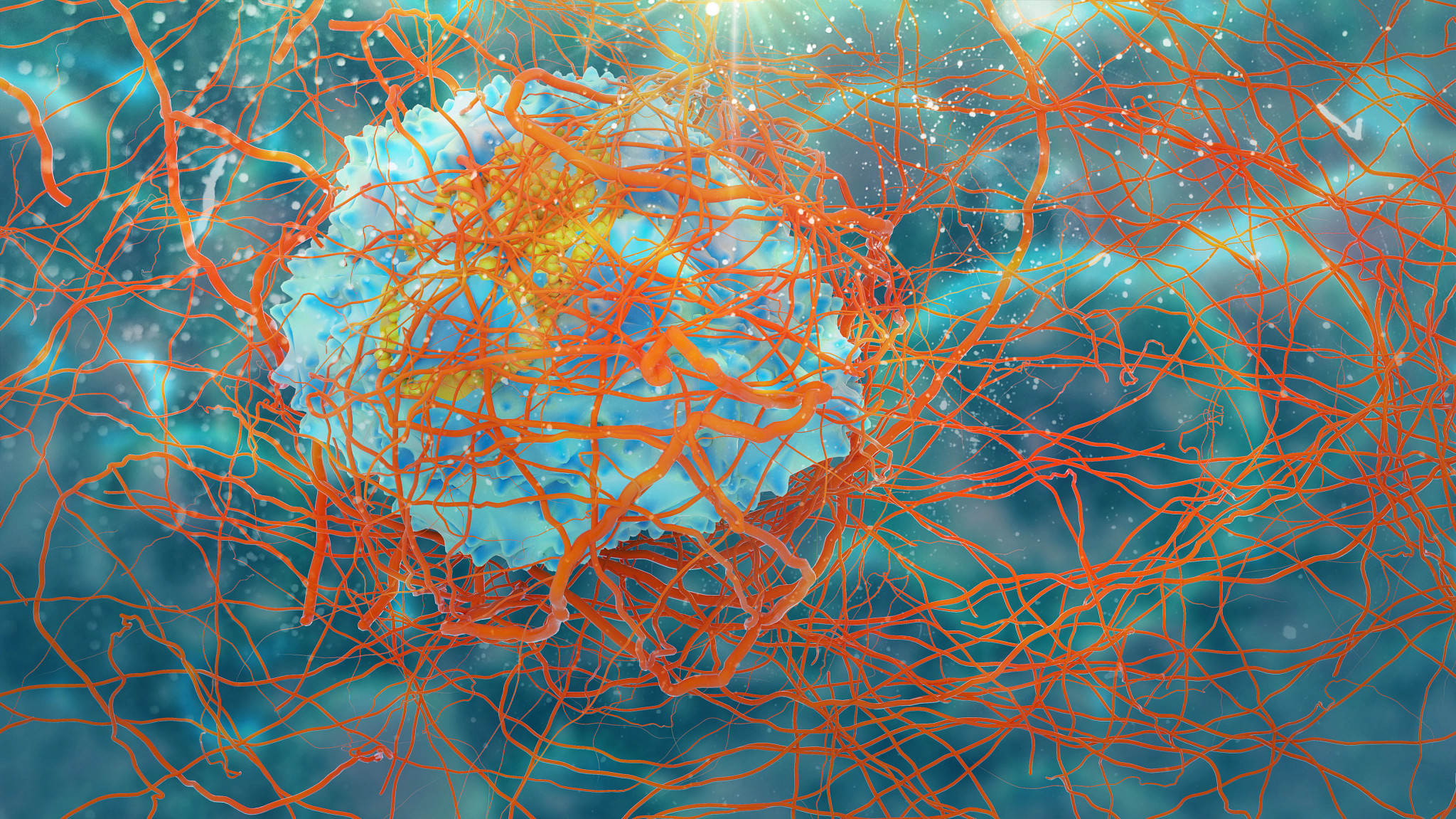 digital rendering of human cancer cell