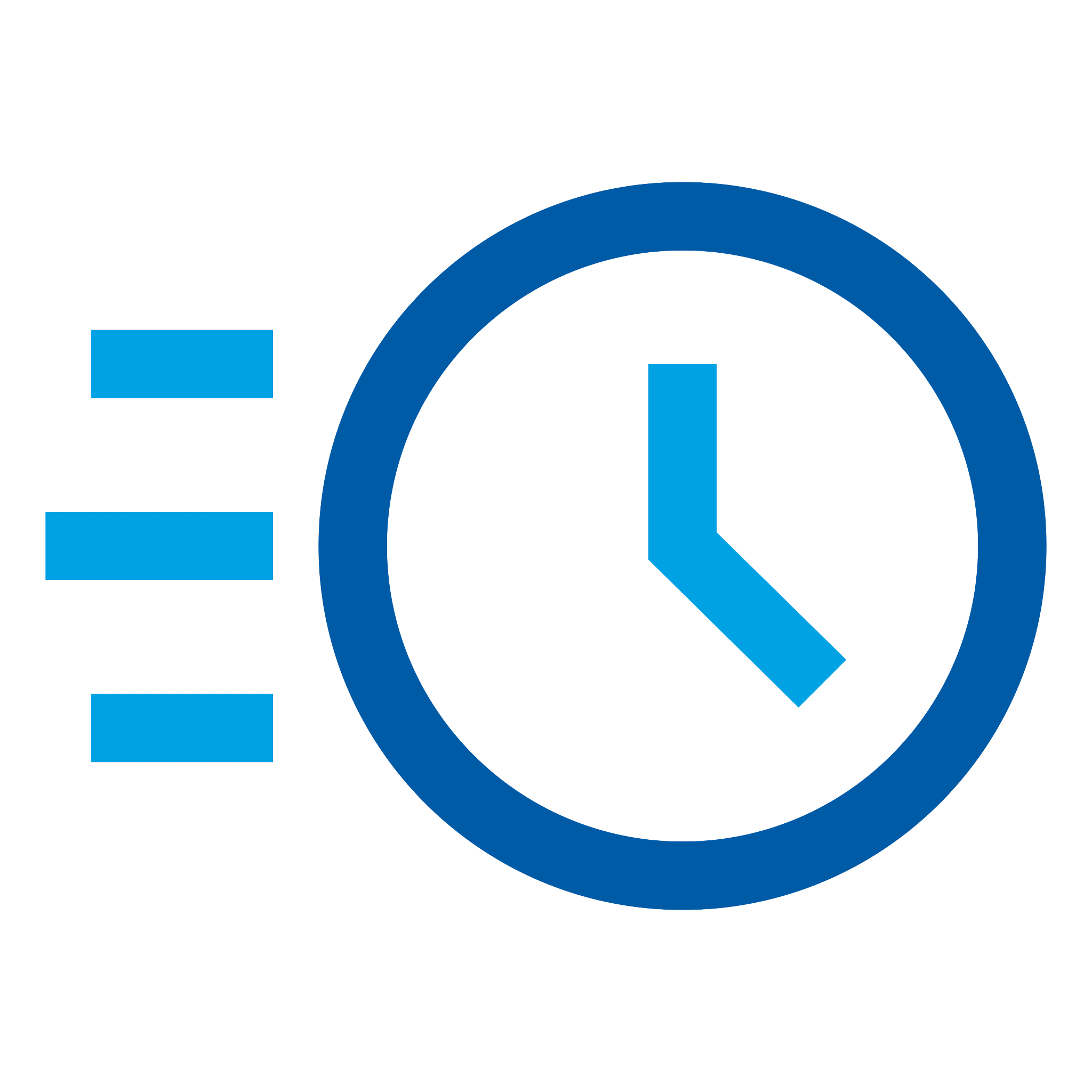 Icon of a clock moving fast