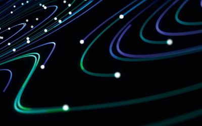 Illustration of neon colored lines on a dark background to represent New Approaches