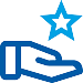 Icon of a hand holding a star